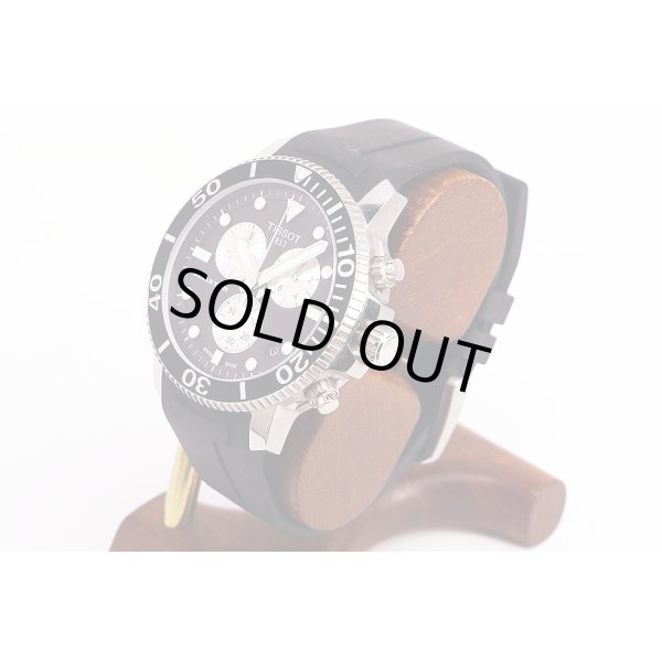 ティソ　シースター１０００　Ｔ１２０．４１７　黒文字盤　銀インダイアル　サイド