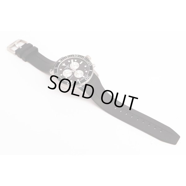 ティソ　シースター１０００　Ｔ１２０．４１７　黒文字盤　銀インダイアル　ラバーベルト状態