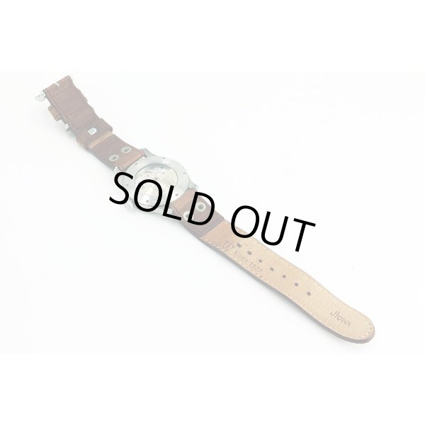 ストーヴァ　フリーガー　バウマスター　ＳＴＷ－ＦＩＬ－Ｂ－Ｌ　黒文字盤　革ベルト状態　裏面