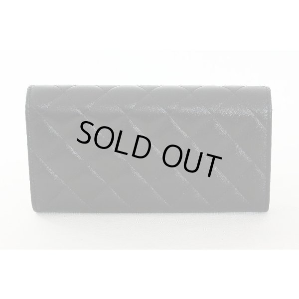 シャネル　ロングフラップウォレット AP2961 ブラック／SIV金具　裏面