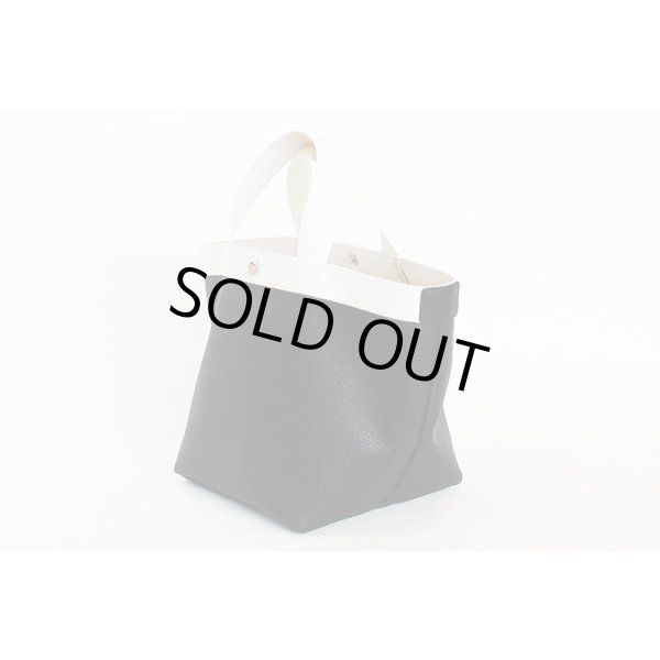 エルベシャプリエ　リュクス舟型トートM 707GP ノワール／イヴォワール　サイド