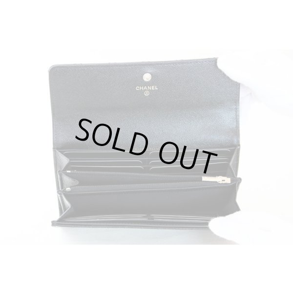 シャネル　ロングフラップウォレット AP2961 ブラック／SIV金具　中身