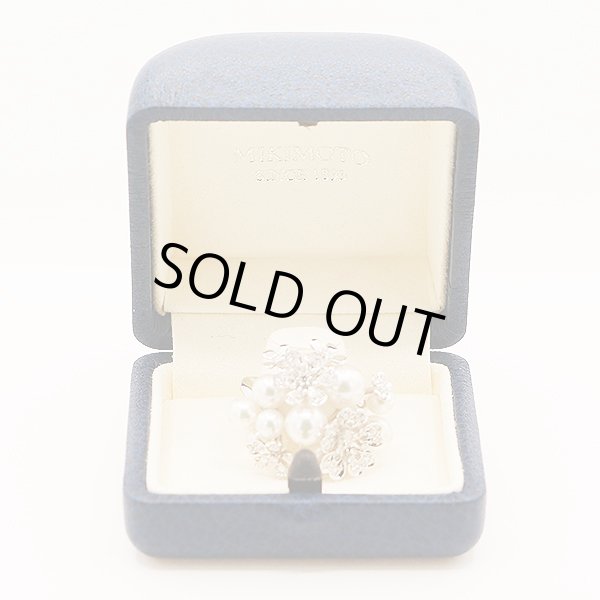 ミキモト　750WG パールダイアイリリング 0.50ct 17.50g　箱