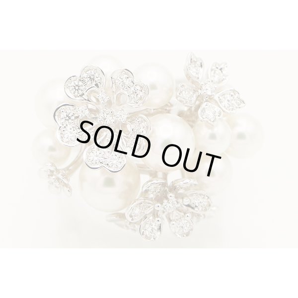 ミキモト　750WG パールダイアイリリング 0.50ct 17.50g　拡大