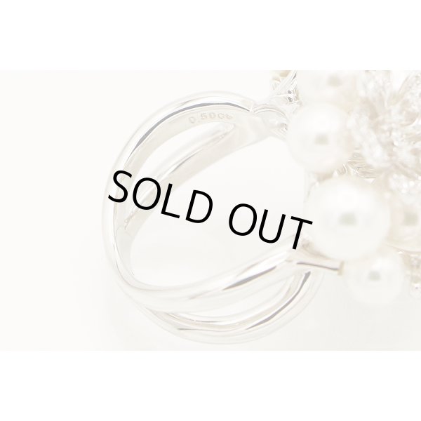 ミキモト　750WG パールダイアイリリング 0.50ct 17.50g　刻印(2)