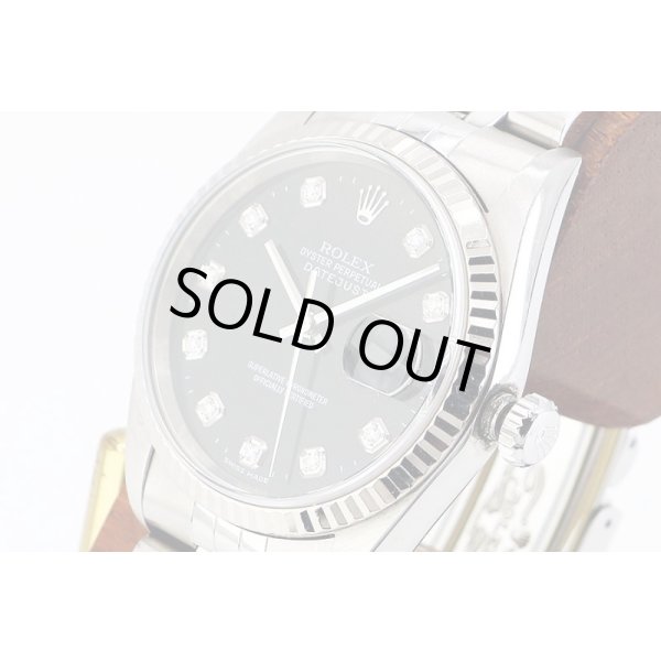 ロレックス　１６２３４Ｇ　Ｙ３１９７４３　黒文字盤　新１０Ｐ　（２００２年製）　サイド拡大