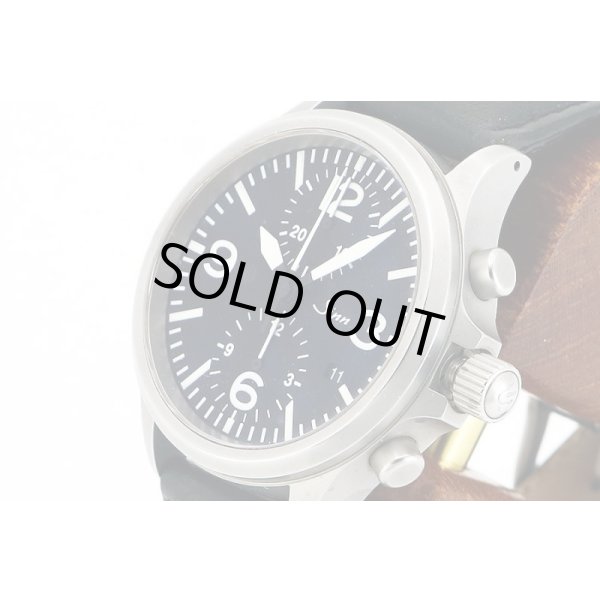 ジン　７５６　クロノグラフ　黒文字盤　サイド拡大