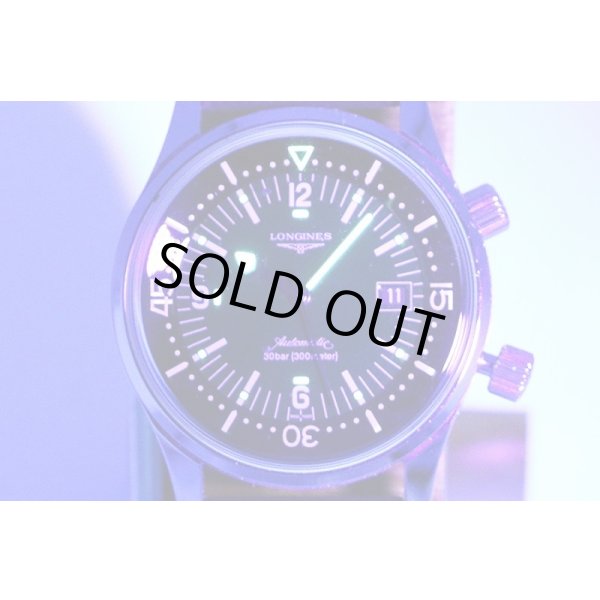 ロンジン　レジェンドダイバー　Ｌ３．６７４．４　黒文字盤　２ツリューズ　ライト