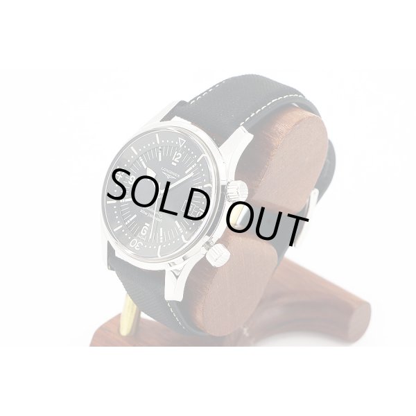 ロンジン　レジェンドダイバー　Ｌ３．６７４．４　黒文字盤　２ツリューズ　サイド