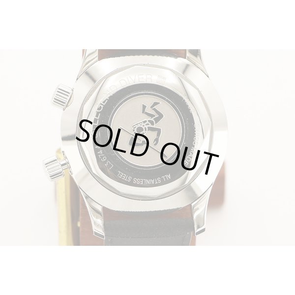 ロンジン　レジェンドダイバー　Ｌ３．６７４．４　黒文字盤　２ツリューズ　裏面拡大