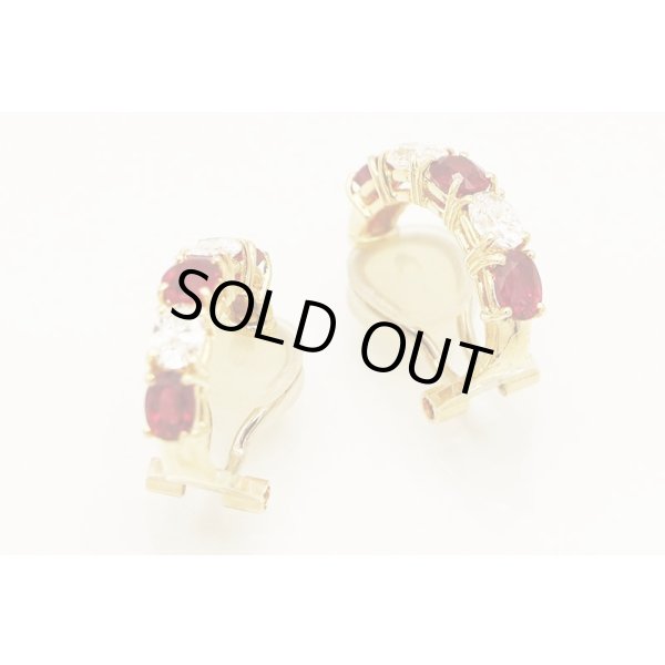 画像8: クイーン　750YG ルビーダイアイリイヤリング 1.02ct 0.94ct 1.03ct 0.94ct 5.60g (8)