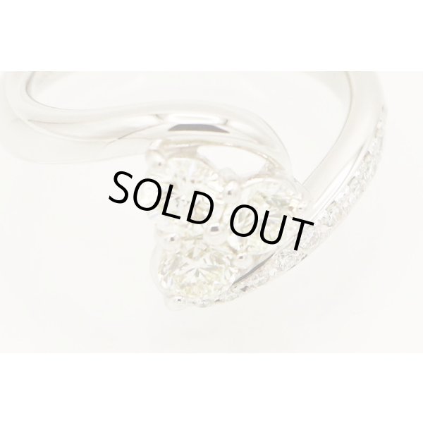 翁淳 jun okina　PT900 ダイアイリリング 1.00ct 7.80g　拡大