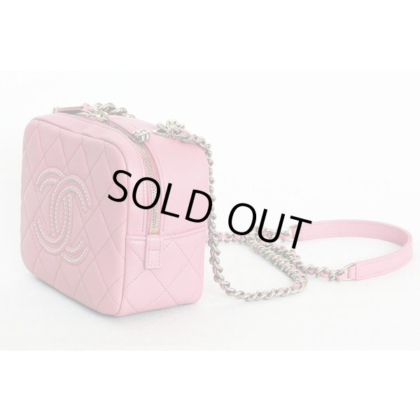 シャネル　マトラッセ 2WAY バニティバック　AS1512 ピンク／GP金具　サイド