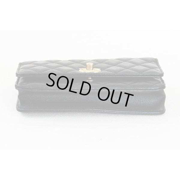 シャネル　チェーンウォレット AP3102 ブラック／GP金具　底