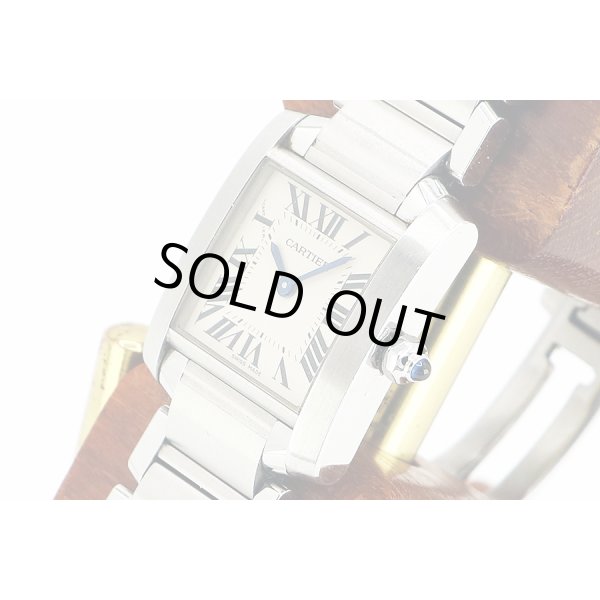 カルティエ　タンクフランセーズＳＭ　３２１７　白文字盤　サイド拡大