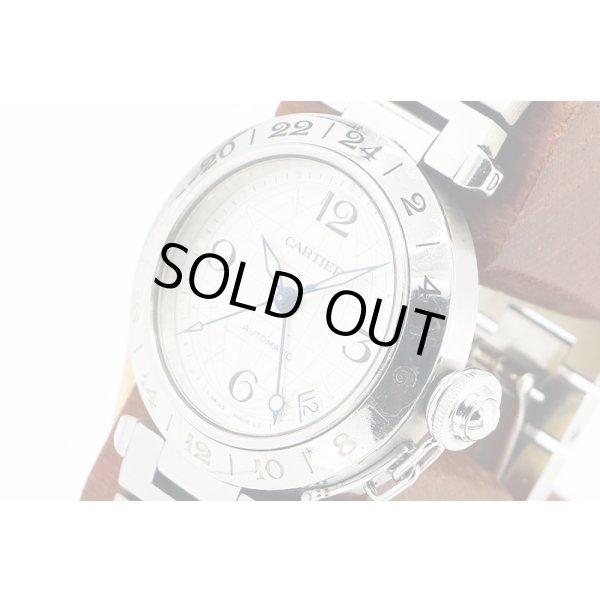 カルティエ　パシャＣ　メリディアン　２３７７　銀文字盤　サイド拡大