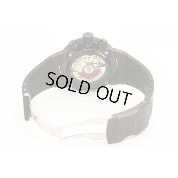 オリス　ウィリアムズ　Ｆ１クロノグラフ　６７３．７５６３　黒文字盤　ラバーベルト