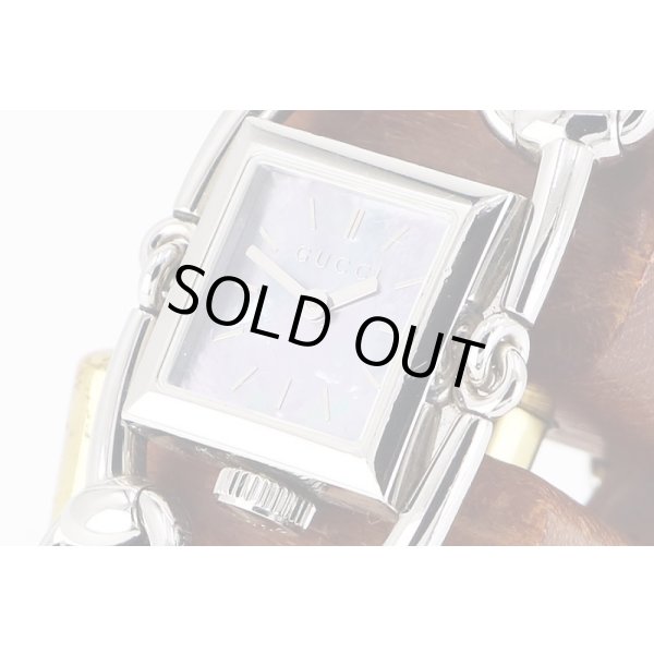 グッチ　シニョーリア　ホースビット　 １１６．５　青シェル文字盤　サイド拡大