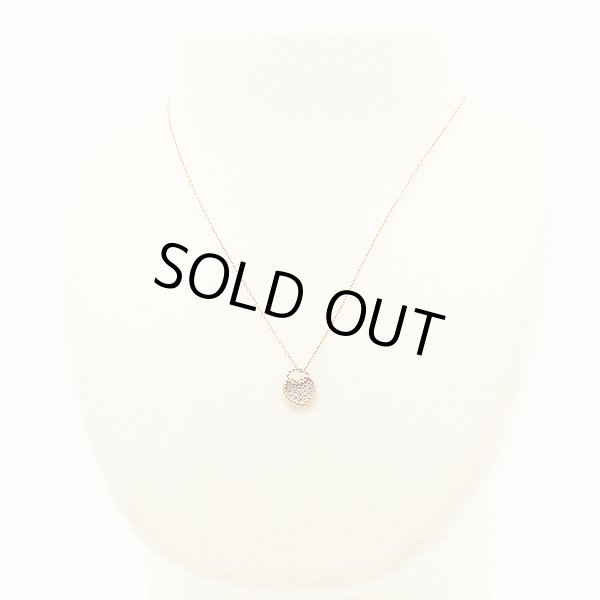 カルティエ　750PG トルタ ハート パヴェ ネックレス 3.10g　装着イメージ