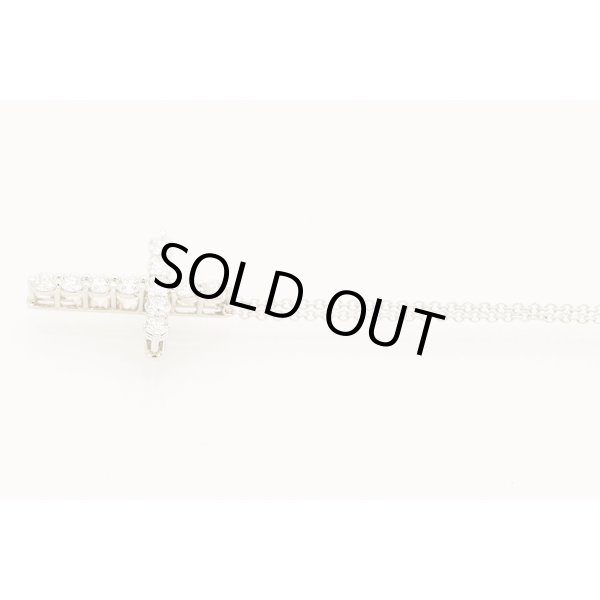 ティファニー　PT950 クロス ダイアイリペンダントネックレス 3.50g　サイド