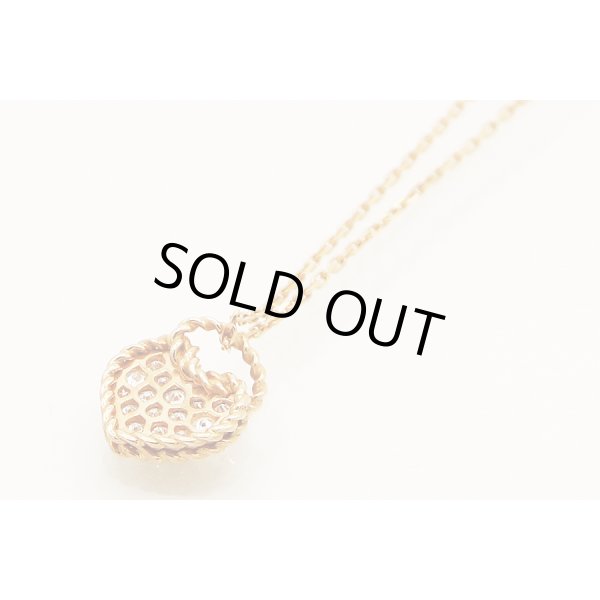 カルティエ　750PG トルタ ハート パヴェ ネックレス 3.10g　裏面