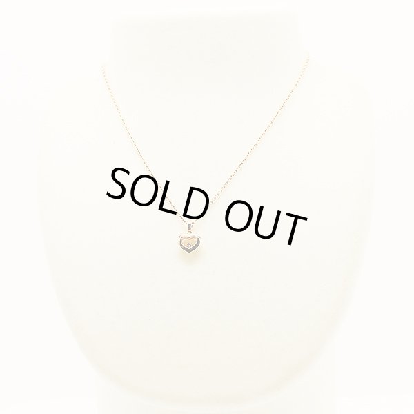 ショパール 750PG ハッピーダイヤモンドアイコン ペンダントネックレス 6.50g　装着イメージ