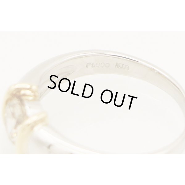 PT900/K18 ダイアイリリング 1.023ct 8.10g　刻印