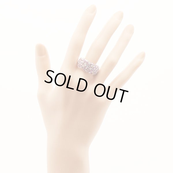 K18WG マルチサファイアダイアイリリング 1.65ct 0.55ct 11.70g　装着イメージ