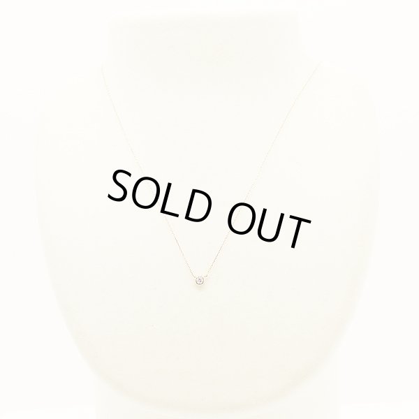 ４℃　K18PG ダイアイリネックレス 1.00g　装着イメージ