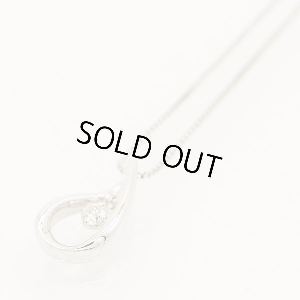 ４℃　K18WG ダイアイリペンダントネックレス 2.60g