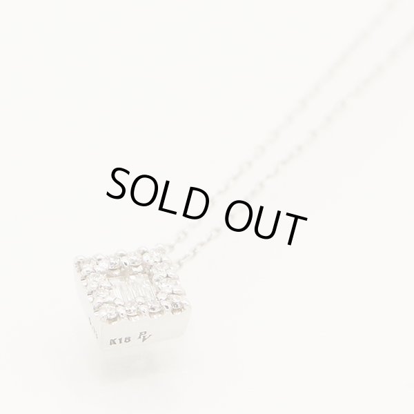 ポンテヴェキオ　K18WG ダイアイリペンダントネックレス 0.13ct 1.40g