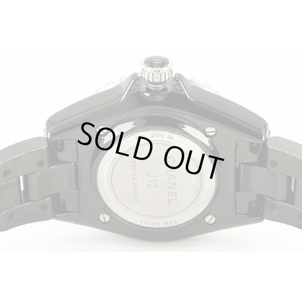 シャネル　Ｊ１２　ファントム　Ｈ６３４６　黒文字盤　裏面拡大