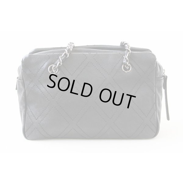 シャネル　チェーンミニボストンバック ブラック／SIV金具　裏面