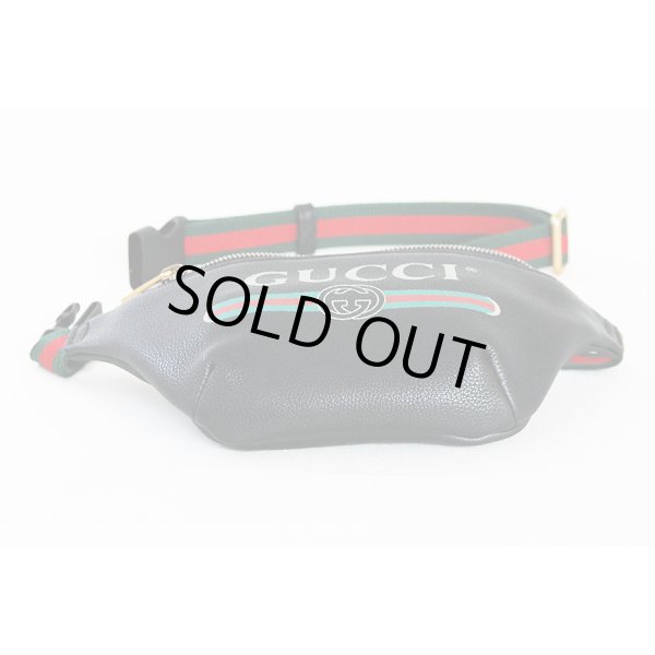 グッチ　プリントスモール ベルトバック 527792 486628 ブラック　底