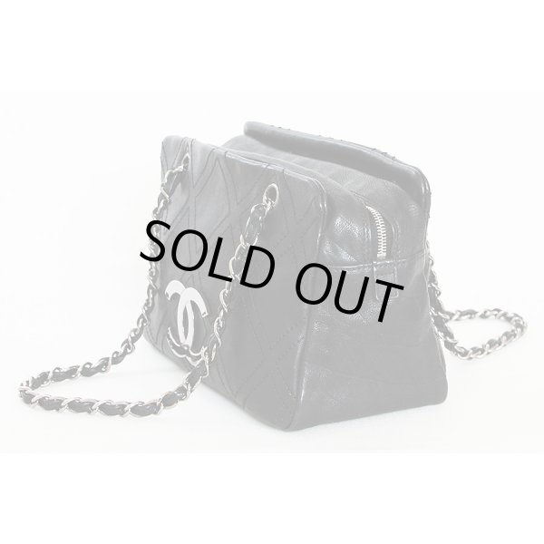 シャネル　チェーンミニボストンバック ブラック／SIV金具　サイド