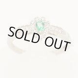 画像: PT900 エメラルドダイアイリリング 0.13ct 0.08ct 3.20g