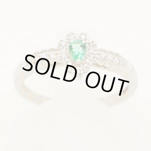 画像: PT900 エメラルドダイアイリリング 0.13ct 0.08ct 3.20g
