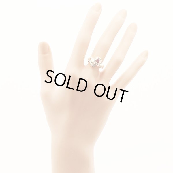 K18 ルビーダイアイリリング 0.30ct 0.69ct 5.50g　装着イメージ