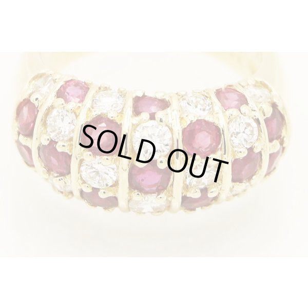 K18 ルビーダイアイリリング 2.47ct 1.40ct 10.10g　拡大