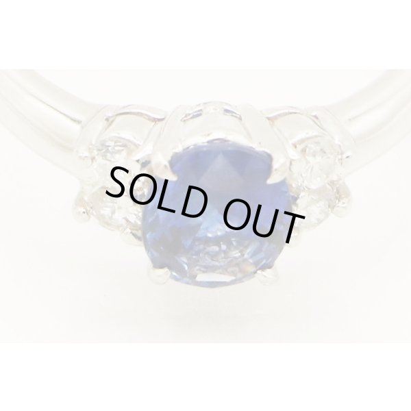 PT900 サファイアダイアイリリング 1.26ct 0.21ct 5.30g　拡大