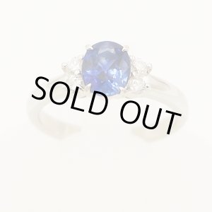 画像: PT900 サファイアダイアイリリング 1.26ct 0.21ct 5.30g