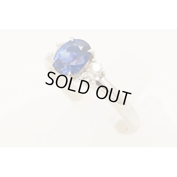 PT900 サファイアダイアイリリング 1.26ct 0.21ct 5.30g　サイド