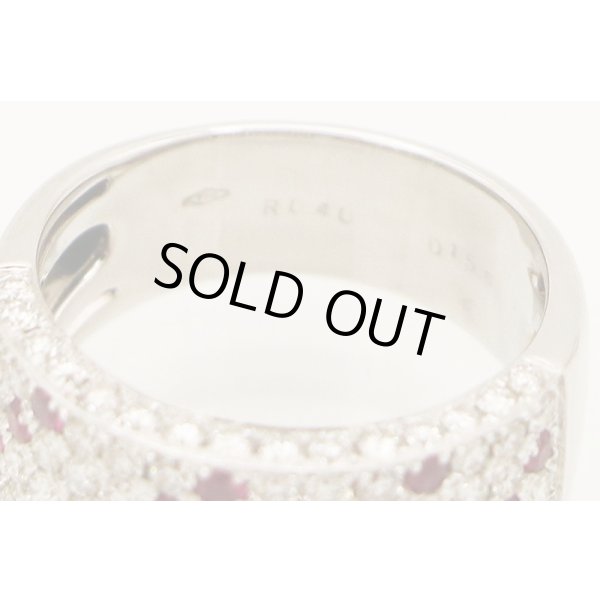 750WG ルビーダイアイリリング 0.40ct 1.55ct 7.20g　刻印