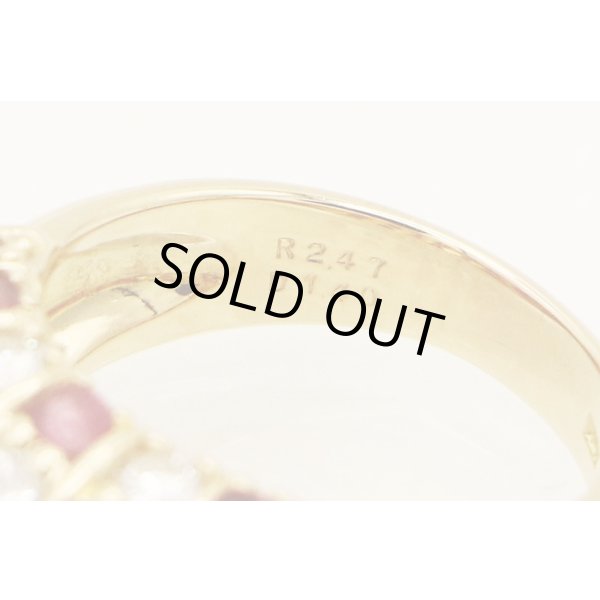 K18 ルビーダイアイリリング 2.47ct 1.40ct 10.10g　刻印(2)