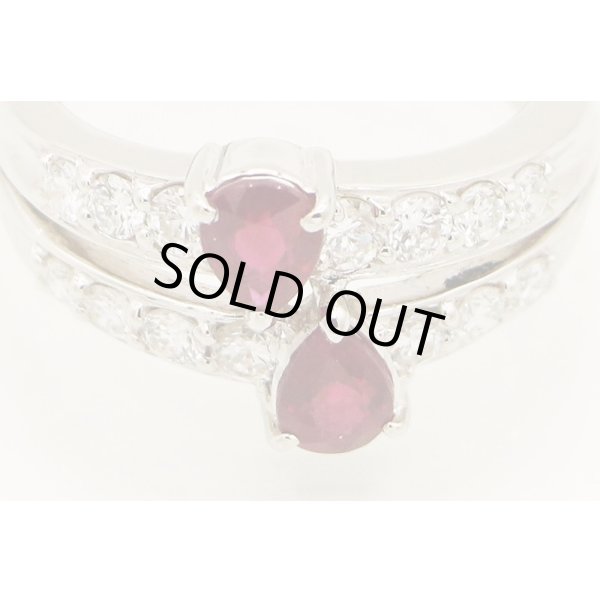 PT900 ルビーダイアイリリング 0.88ct 0.66ct 8.50g　拡大