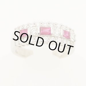 画像: PT900 ルビーダイアイリリング 0.53ct 0.90ct 9.00g