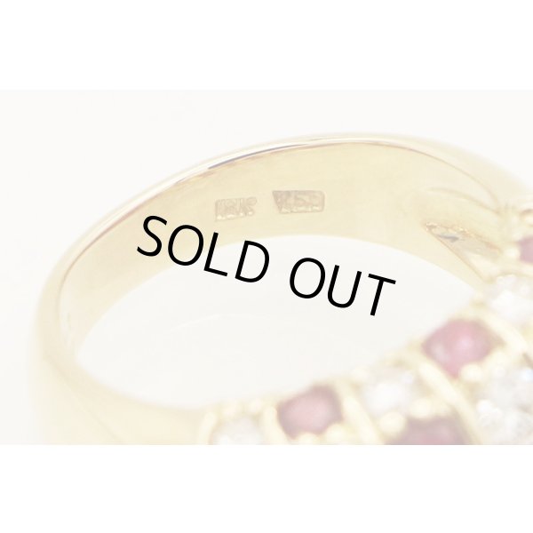 K18 ルビーダイアイリリング 2.47ct 1.40ct 10.10g　刻印