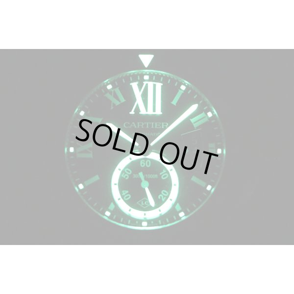 カルティエ　カリブルダイバー　３００ｍ　２０１５　黒文字盤　ライト暗闇