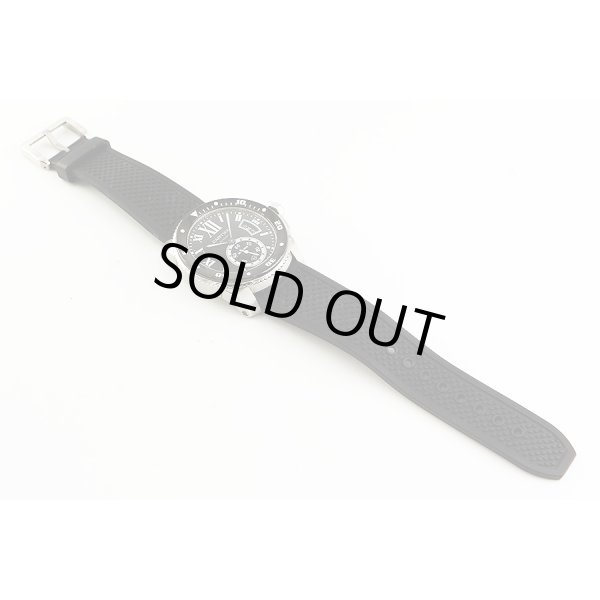 カルティエ　カリブルダイバー　３００ｍ　２０１５　黒文字盤　ラバーベルト状態　表面