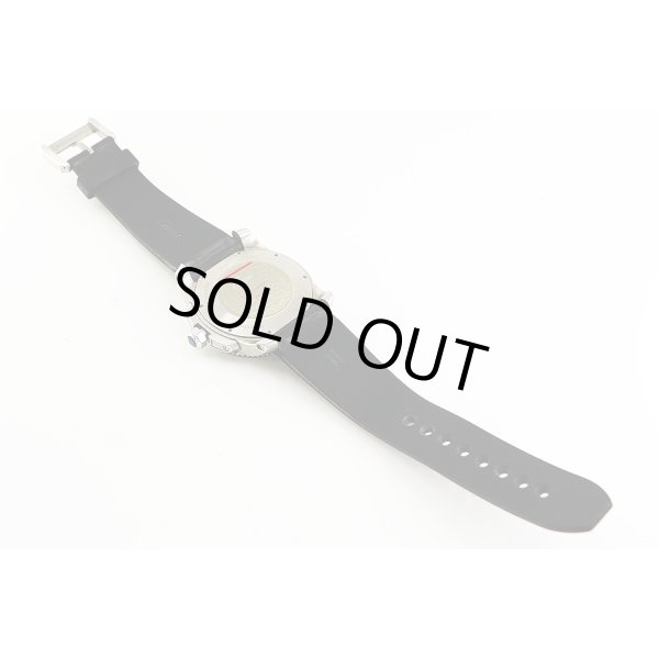 カルティエ　カリブルダイバー　３００ｍ　２０１５　黒文字盤　ラバーベルト状態　裏面